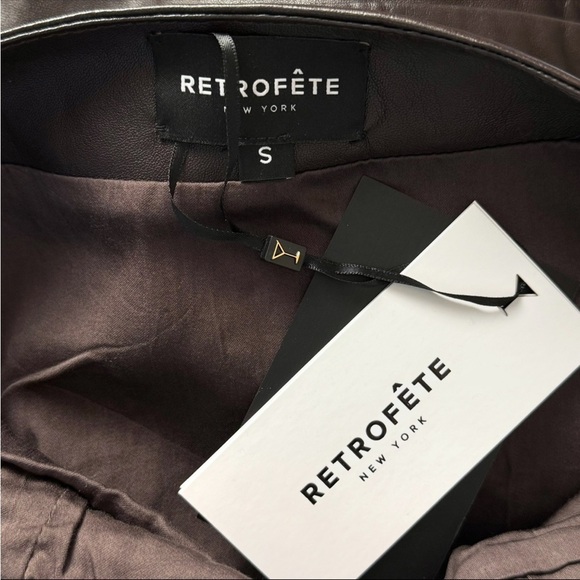 NWT RETROFETE Leather Halter Neck Sleeveless Buckle Strap Open Back Mini Dress S - Picture 7 of 8